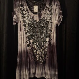 Vocal Tie-Dye Purple and Black Graphic Tee